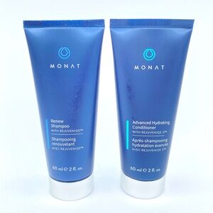 MONAT Renew Shampoo Rejuveniqe & Advanced Hydrating Conditioner Set Travel 2oz